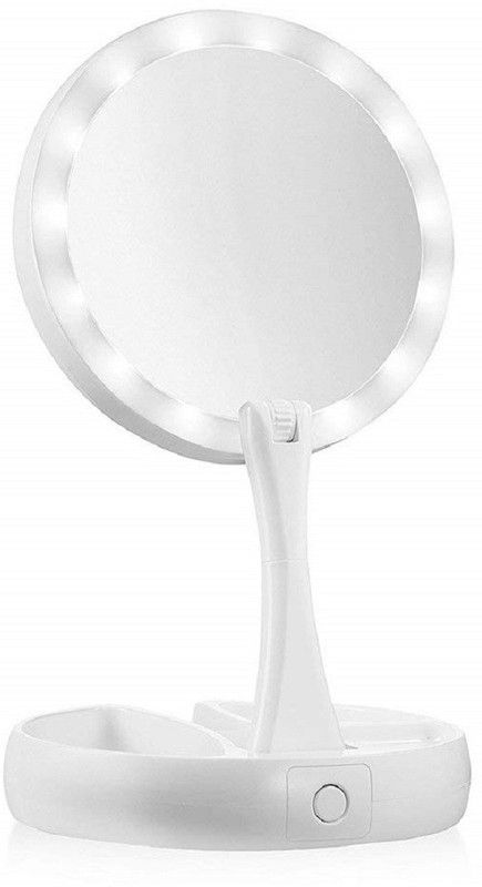 CARTGEAR Zoomable Makeup Mirror With LED Light Folding Vanity and Travel Mirror