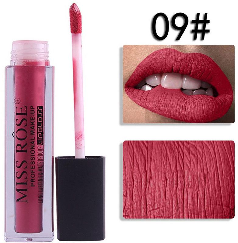 MISS ROSE Matte Lip Gloss - 09  (5 ml, Dark Pink)