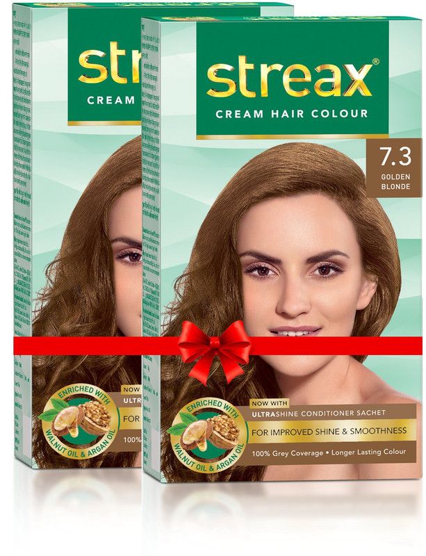 Streax Cream Hair Colour-Pack of 2 , Golden Blonde No-7.3