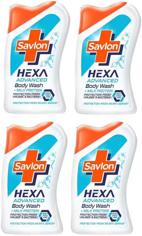 Savlon Hexa Advanced Body Wash with Milk Protein(215ml X4)  (4 x 215 ml)