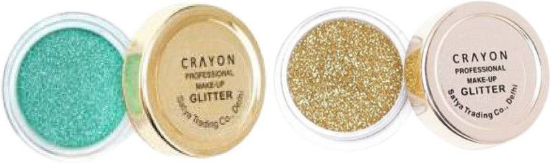 crayon Golden & Sea Glitter Pack of 2  (Multicolor)