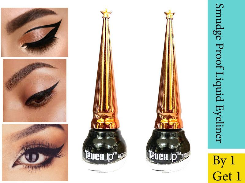 touchup Smudge Proof Black Matte Liquid Eyeliner, 5 ML Each, 10 ml  (Black Matte)