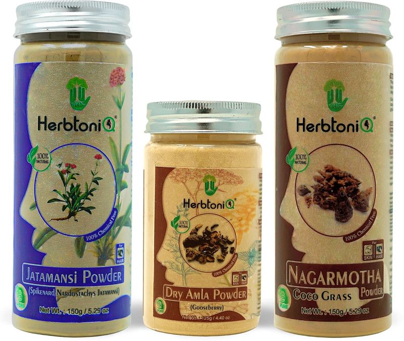 HerbtoniQ Jatamansi, Amla & Nagarmotha Powder for Dandruff, Damaged, Intensive Hair Care  (425 g)