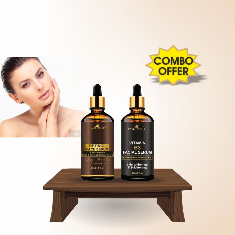PARK DANIEL Retinol Face Serum & Vitamin B3 Facial Serum - For Skin Brightening Combo Set of 2 Bottles of 30 ml(60 ml)  (60 ml)