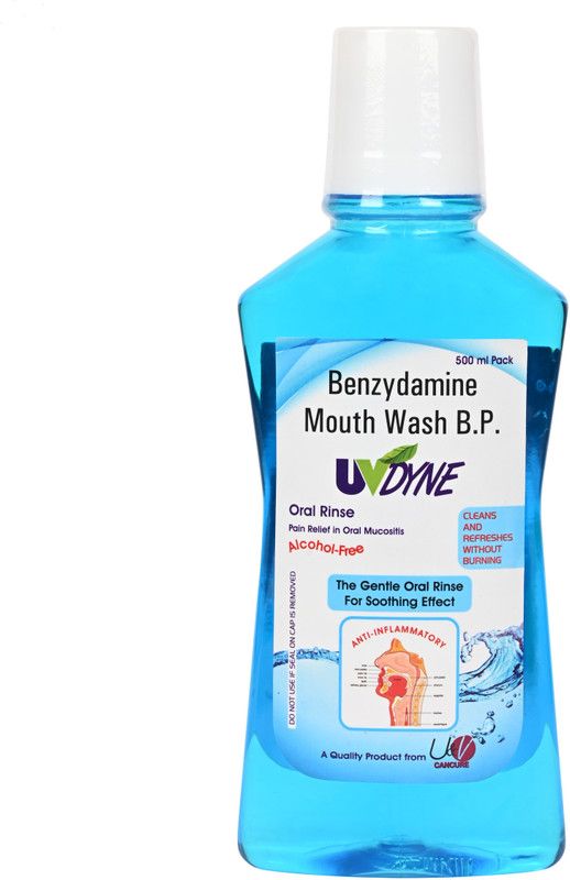 UVDYNE Benzydamine Mouthwash B.P. - Mint  (500 ml)
