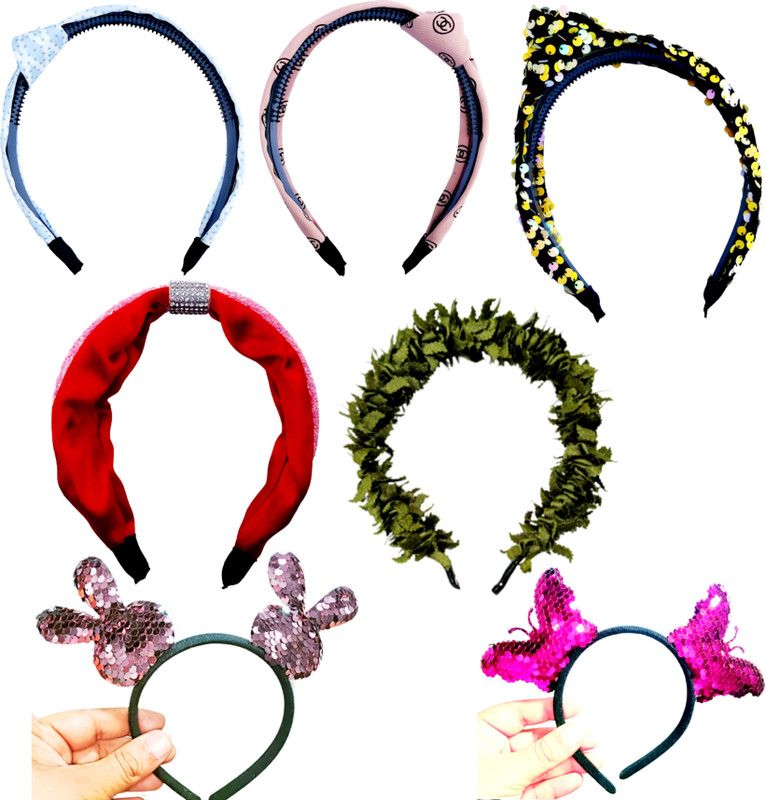 alamodey Pack of 7 Multi designs Girls and Women Hair Bands Makeup Headband