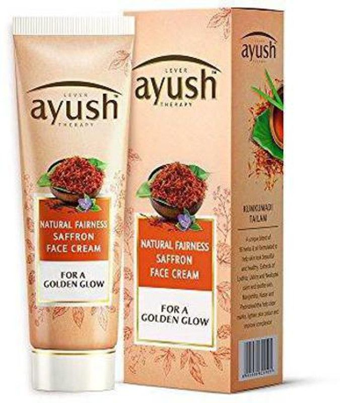 Lever Ayush Natural Fairness Saffron For A Golden Glow Face Cream 50g Pack of 2  (100 g)