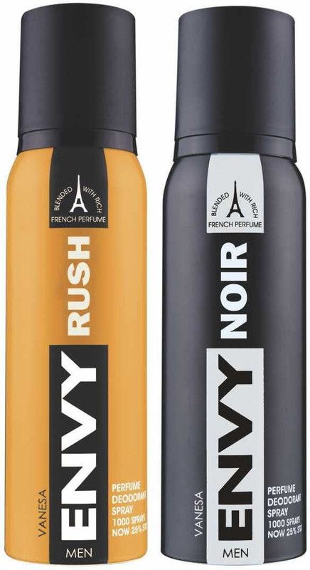 ENVY Rush & Noir Deo Combo (Pack of 2) Body Spray Deodorant Spray - For Men  (240 ml, Pack of 2)