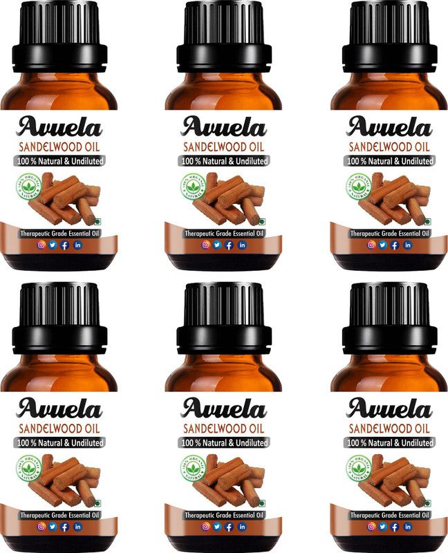 avuela Sandalwood Essential Oil (10 ml) (Pack of 6)  (60 ml)
