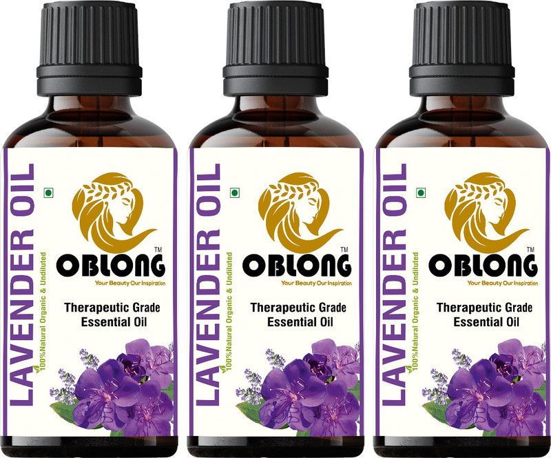 OBLONG PREMIUM QUALITY 100% ORGANIC LAVENDAR OIL 3 BOTTLE(S) OF 10ML  (30 ml)