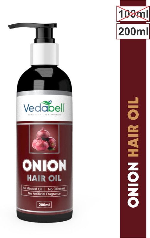Vedabell Onion hair oil - Controls Hair Fall - NO Mineral Oil - Silicones Hair Regrowth and Dandruff control Hair Oil  (200 ml)