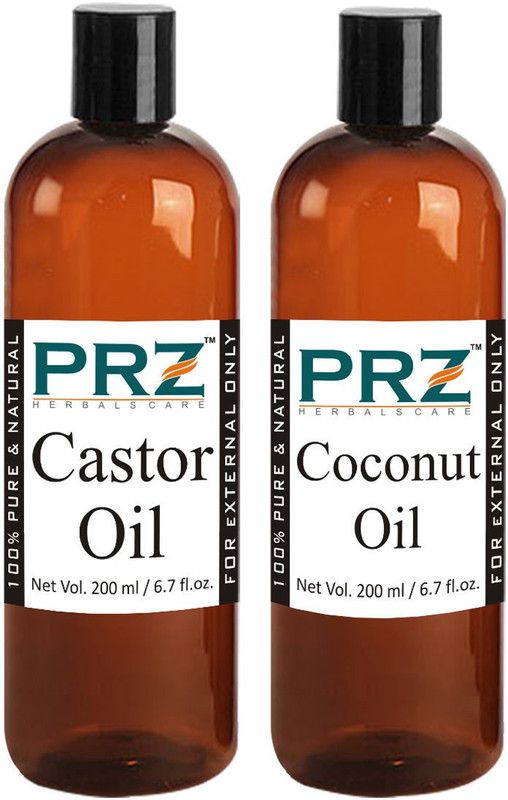 PRZ Combo of Castor Oil and Coconut Oil (Each 200ml)  (200 ml)