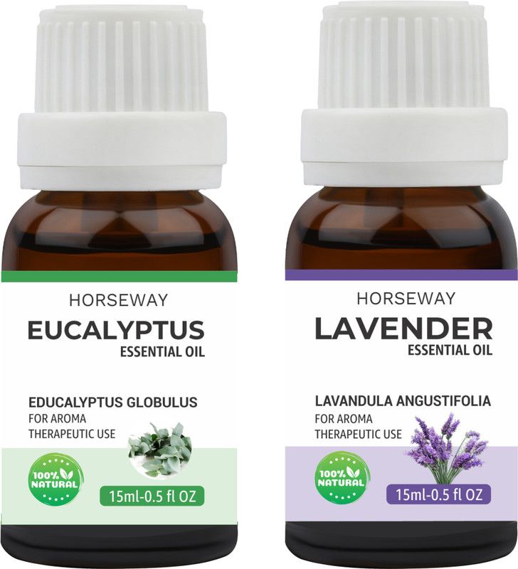 HORSEWAY 100% Pure Essential oil - Eucalyptus & Lavender, pack of 2 (15ml each)  (30 ml)