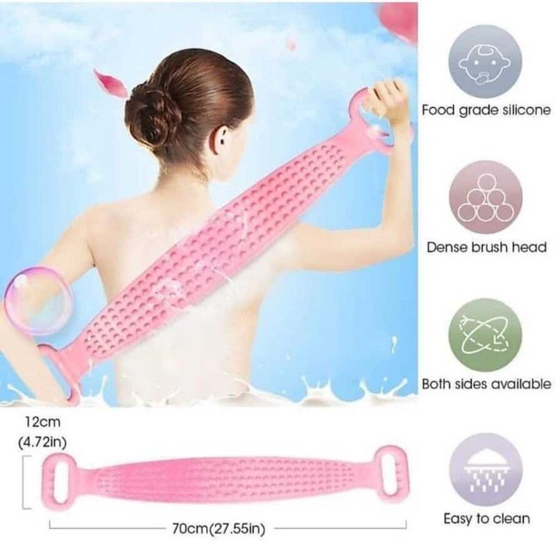MindsArt Silicone Body Back Bath Scrubber Double Side Bathing Back Scrubber Brush belt91