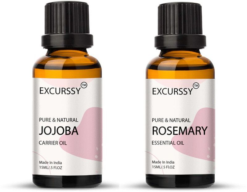 EXCURSSY Jojoba Carrier Oil & Rosemary Essential Oil - Combo Each  (30 ml)
