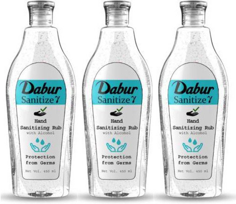 Dabur Hand Sanitizing Rub Hand Rub Bottle  (3 x 450 ml)