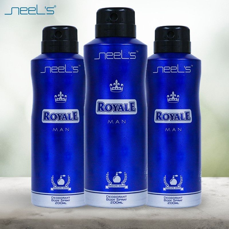 neel's ROYALE Deodorant PACK OF 3 Body Spray - For Men  (600 ml, Pack of 3)