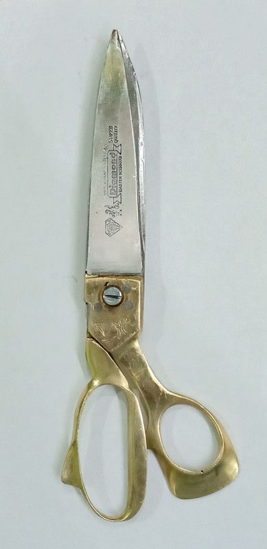 DIAMOND Scissors Tailoring and Cutting Scissors with Brass Handle 9" inches Scissors  (Set of 1, Golden)
