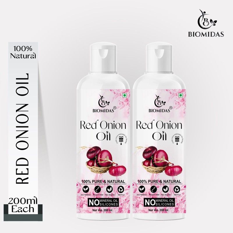 Biomidas 100% Pure & Natural Red Onion Oil 200ML (Pack Of 2) Hair Oil  (400 ml)