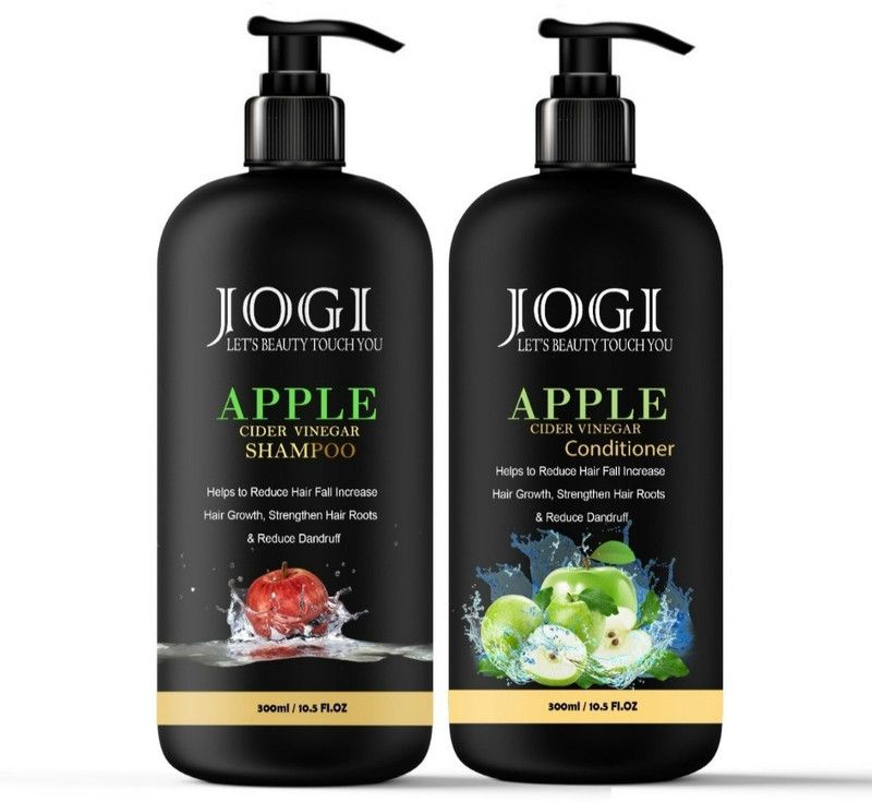 jogi Apple Cider Vinegar Shampoo 300ml with Conditioner 300ml - Twosome No Parabens & Sulphates Hair Care set Combo Pack  (600 ml)