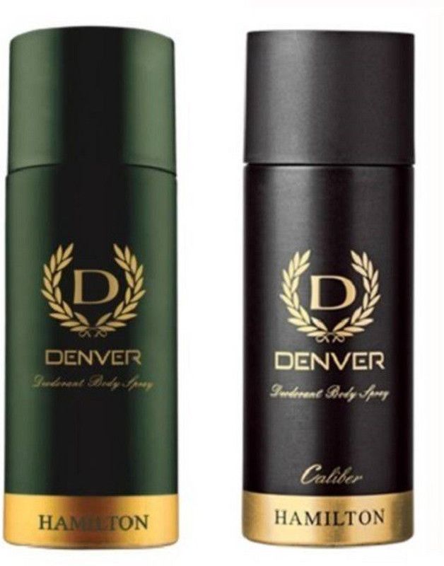 DENVER Hamilton and Caliber Perfume Deodorant Spray (165 ml Each) Body Spray - For Men  (330 ml, Pack of 2)