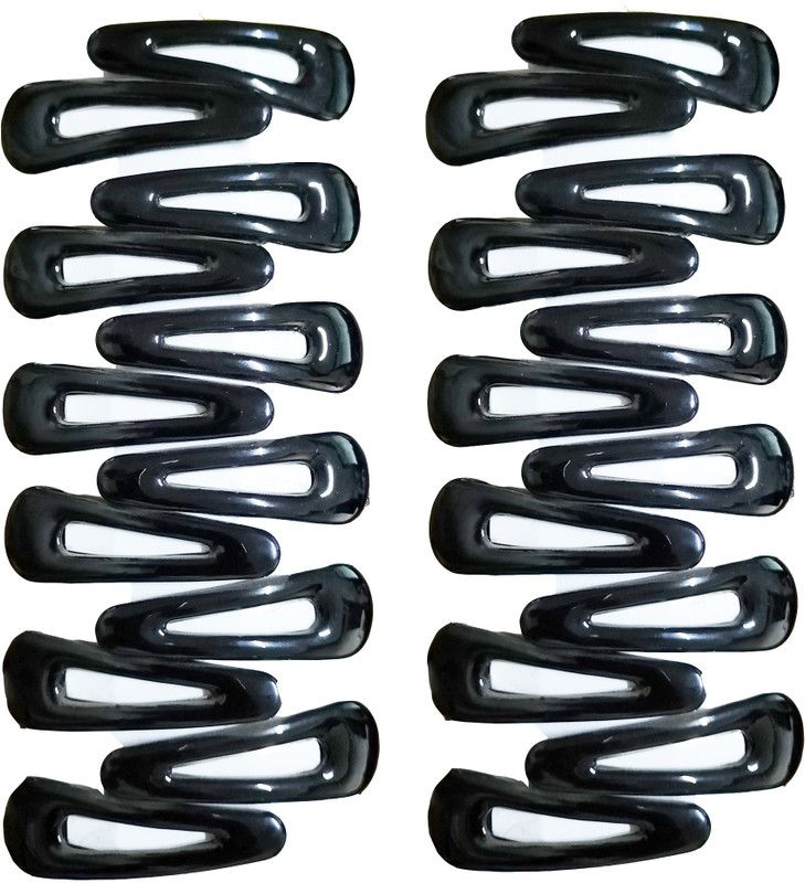 Nyamah sales Metal Tic Tac Hair Pins Hair Accessories for Women and Girls Hair Accessories Hair Styling Tools Black_Color (12 Pair) Tic Tac Clip  (Black)