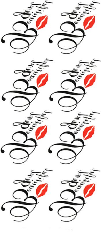 The Canvas Arts Dark Desire Honeymoon Tattoo (Hot & Sexy Tattoo)  (Words Tattoo, Lips Arts (8 Tattoo In a Sheet ))