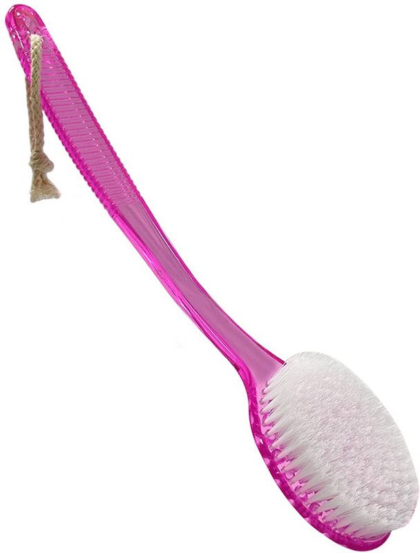 Miss Claire Bath Brush with Curved Long Handle Shower for Men & Women Purple (Pack 1)