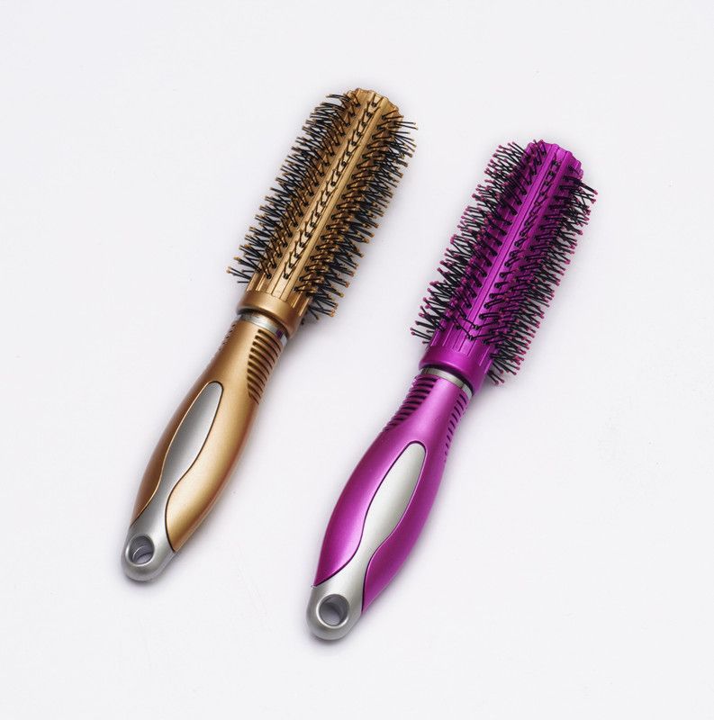 BLUEFUSION Round Brush hair roller for men&women (Gold,Blue Color)