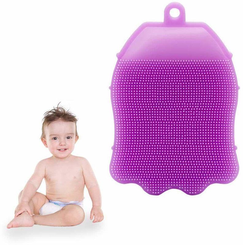 Gorofy silicone bath brush body scrubber for baby kids childern,