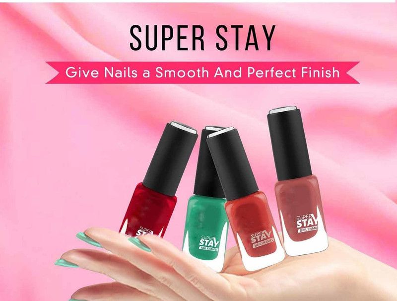 YAWI new multi color water proof nail polish multi color  (Pack of 4)