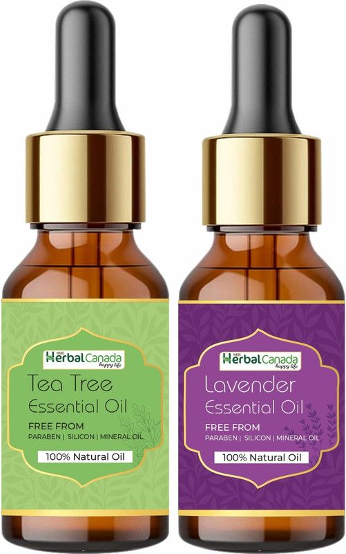 HARC Herbal Canada Tea Tree Oil (15ml ) + Lavender Oil (15ml ) | 100% Pure | Essential Combo Pack  (30 ml)