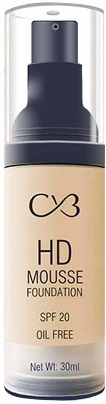 CVB F-706-04 HD Mousse Foundation SPF 20 Oil-Free, Flawless Blending Long-Lasting Feather-Light Stay Liquid Face Makeup Foundation  (04 Natural Nude, 30 ml)