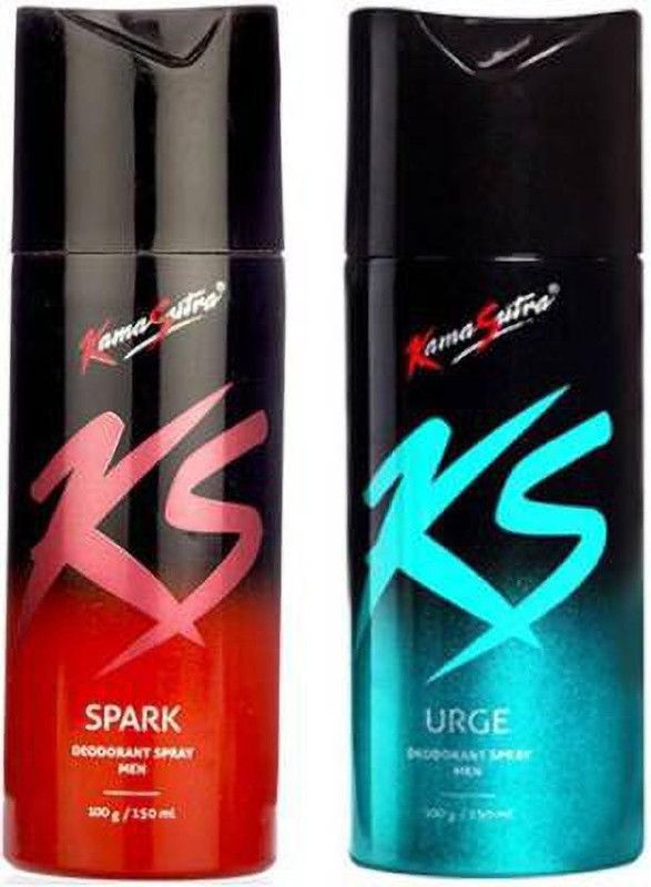 Kamasutra spark+urge Deodorant Spray - For Men  (300 ml, Pack of 2)