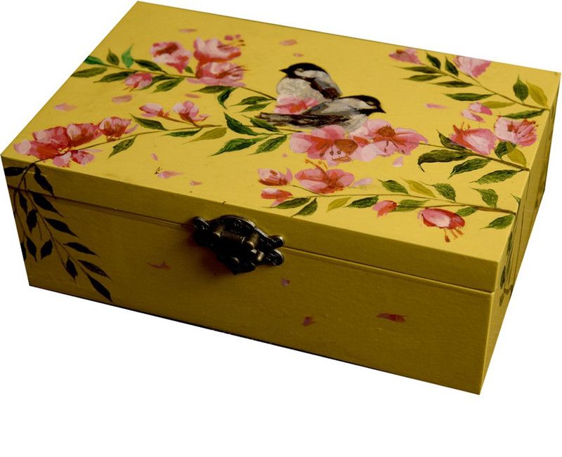 OORVII JEWELLERY BOX OPEN ,CLOSE ,LOCK Vanity Box  (Yellow)