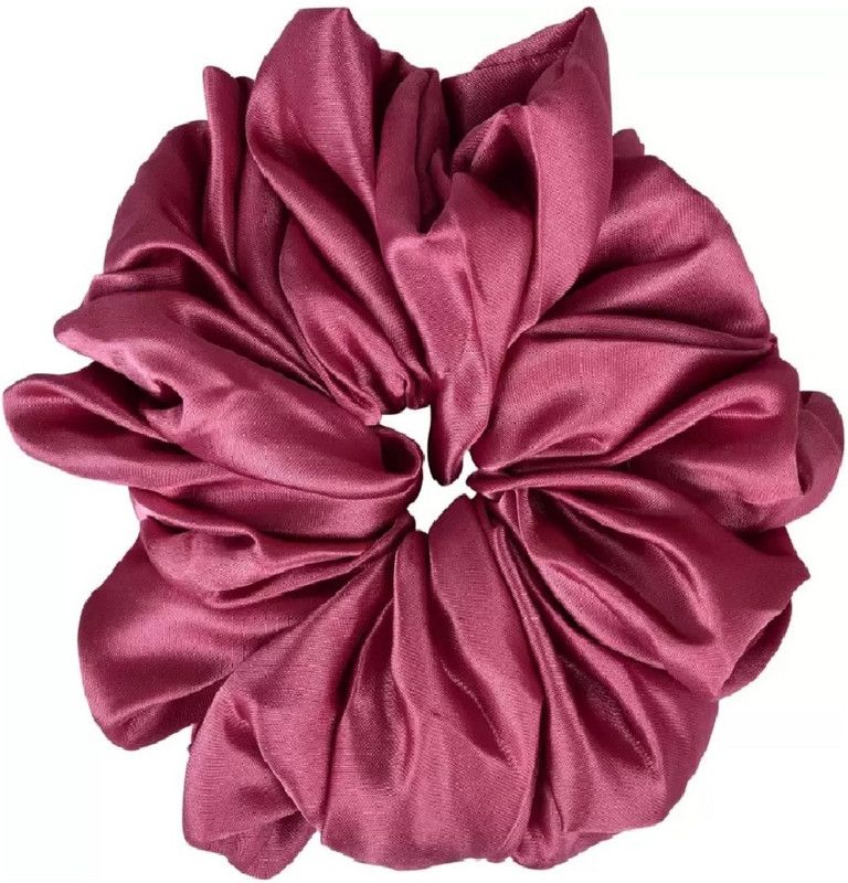 fabula Pink Blue Satin Silk Volumizer Tie Stylish Latest Rubber Band  (Pink)