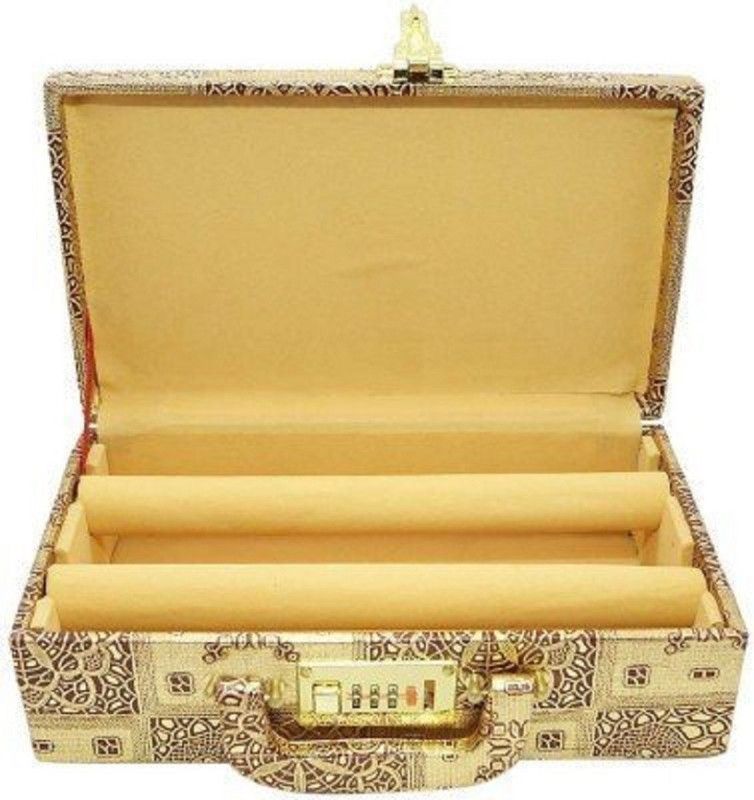 KUBER INDUSTRIES Wooden 2 Rod Bangle Box, Gold (KI007559) Vanity Box Vanity Box  (Gold)