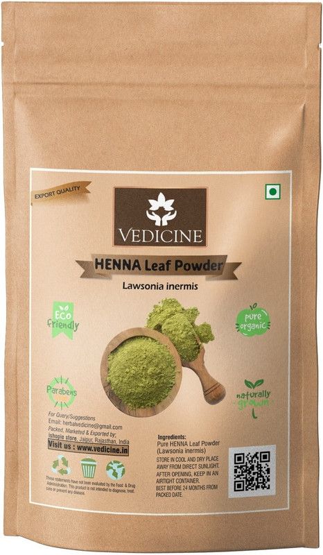 VEDICINE 100% Pure Bio Organic Henna Leaf Powder  (100 g)