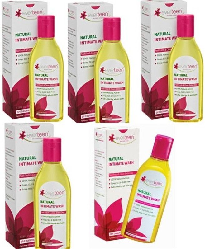 everteen 5 Packs of Feminine Hygiene Intimate Wash  (105 ml, Pack of 5)
