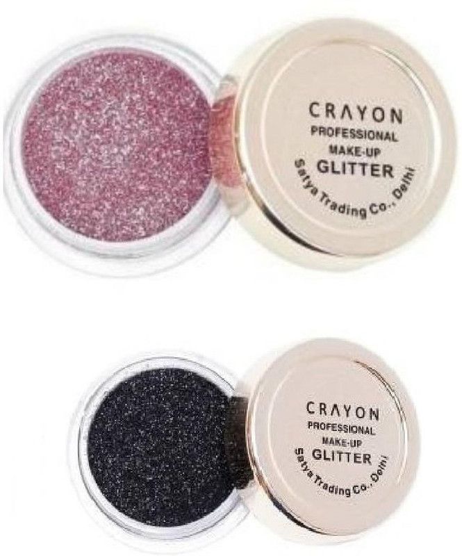 crayon Rose glitter (rose, light pink) for Multiuse (rose, light pink) & black glitter (black)  (Light Pink)
