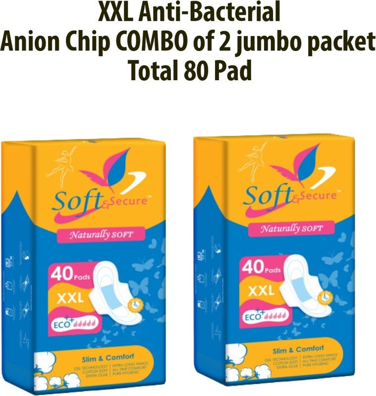 soft & secure Ultra-thin Anion Sanitary Napkins Sanitary Pad  (Pack of 80)