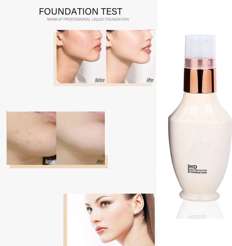 BLUEMERMAID HD High Definition Liquid Foundation Long Lasting and Waterproof Foundation  (BEIGE, 60 ml)