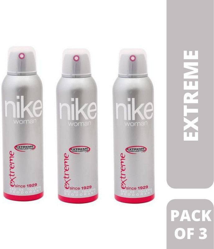 NIKE Women Extreme Deo Deodorant Spray for Women 200ML Each (Pack of 3) Body Spray - For Women  (600 ml, Pack of 3)