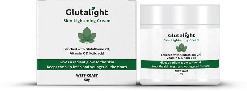 Glutalight Glutathione, Vitamin C, Kojic Acid Skin Brightening & Lightening Cream 50g, No Parabens, No Sulphates, No Silicone  (50 g)