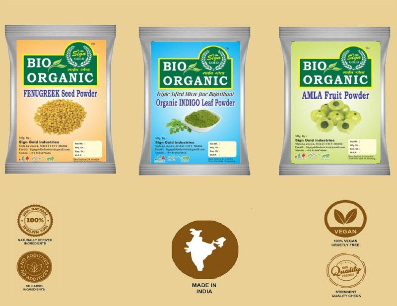 sign gold Fenugreek seed, Indiog Leaf & Amla Fruit Powder  (300 g)