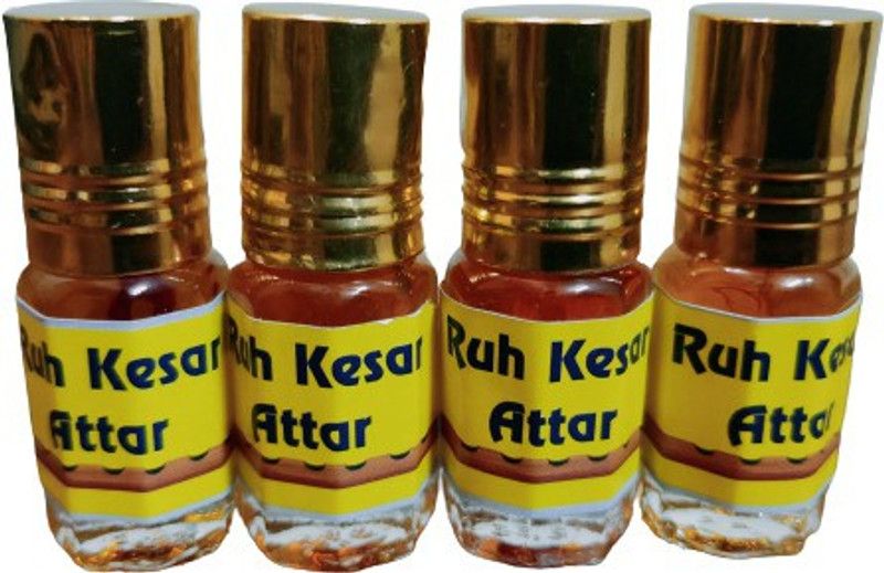 kah attar RUH KESAR ATTAR (A PACK OF 4 BOTTLES @ 3ML EACH) Floral Attar  (Natural)