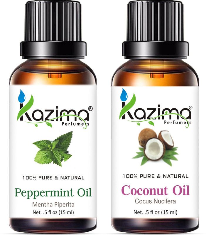 KAZIMA Combo of Peppermint Oil and Coconut Oil For Hair Growth, Skin care (Each 15ML )- 100% Pure Natural Oil  (15 ml)