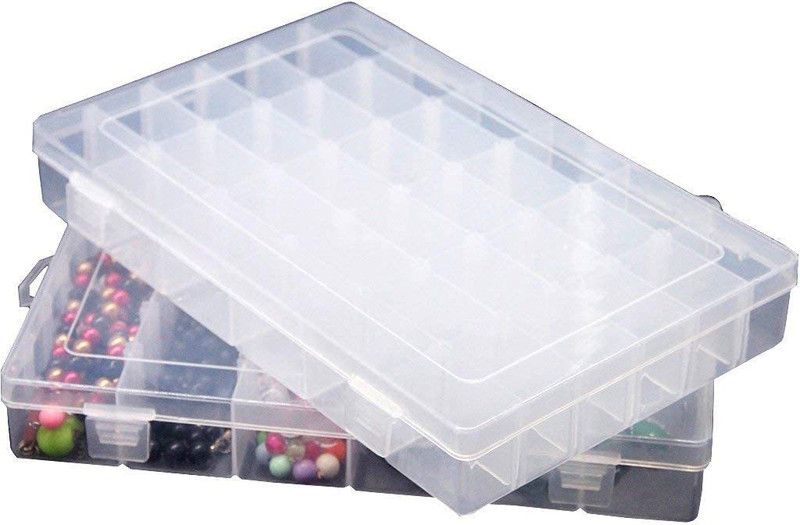 TINSUHG Combo 2 Pack 36 Organizer container Makeup and Jewellery Vanity Box (Clear) Makeup, Cosmetic, Jewellery, Desk Stuff, Stationary, Accessories Vanity Box  (multi colour)