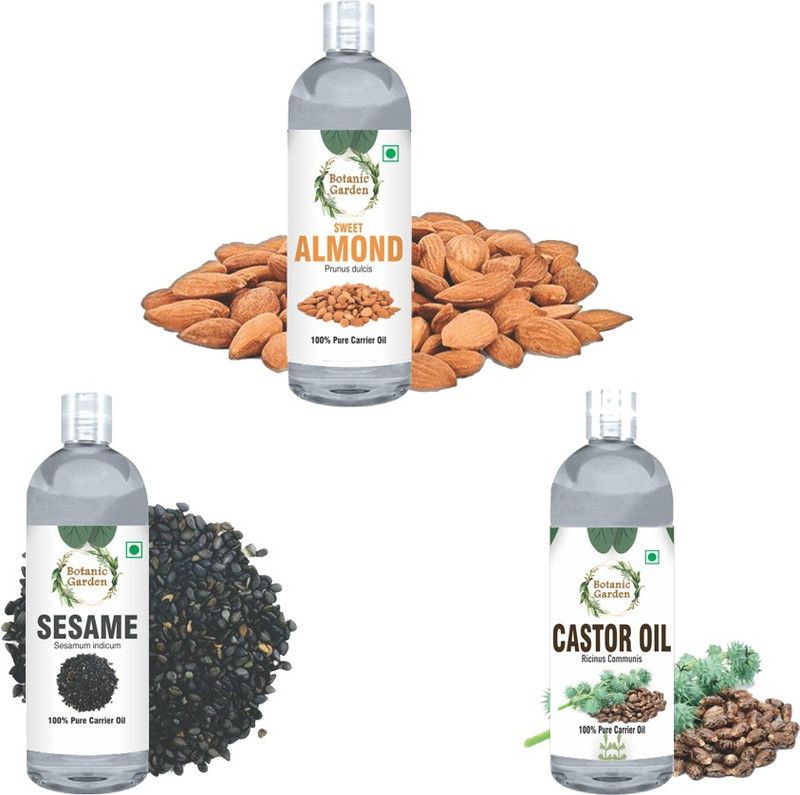 botanic garden Sweet Almond,Sesame & Castor Oil Combo of 3-100ml each  (300 ml)