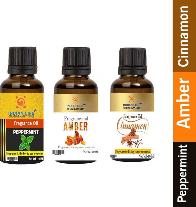 indianlife Naturally Inspired Aromas Pappermint Amber Cinnamon for Diffuser,DIY ,Soaps,Home  (30 ml)